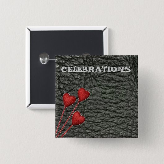 Button mit schwarzem Leder (Vorne & Hinten)