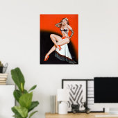 Button mit Spitzen und hohen Absätzen Poster (Heimbüro)