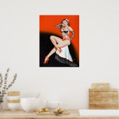 Button mit Spitzen und hohen Absätzen Poster (Küche)