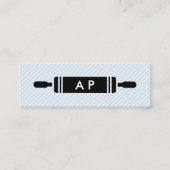 Button-Monogramm mit Streifen Mini Visitenkarte (Vorderseite)