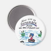 Button, Moses, gebt nie auf Magnet (Vorderseite/Rückseite)