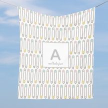 Button-Muster Monogram Fleece Blankon