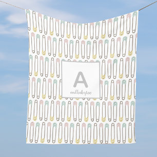 Button-Muster Monogram Fleece Blankon