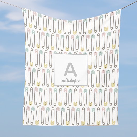 Button-Muster Monogram Fleece Blankon