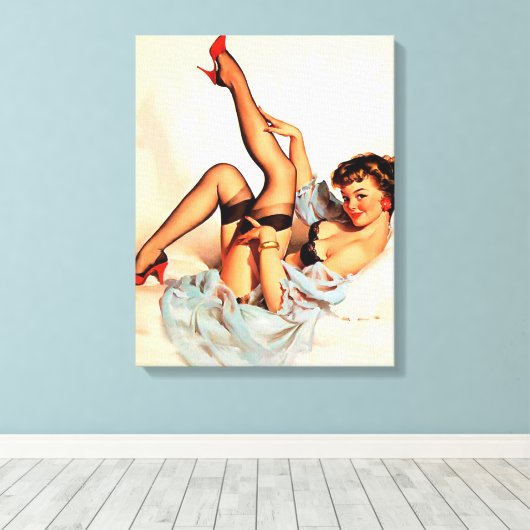 Button nach oben leinwanddruck (Insitu (Holzboden))