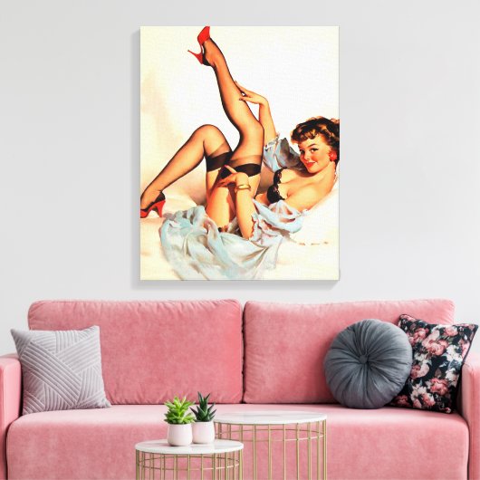 Button nach oben leinwanddruck (Insitu (Wohnzimmer))