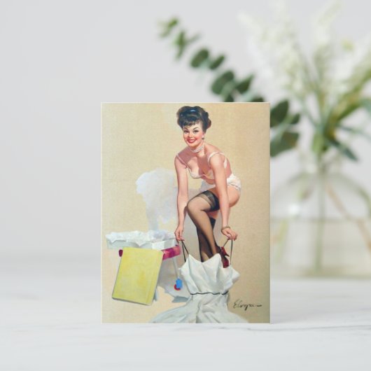 Button nach oben postkarte (Stehend Vorderseite)