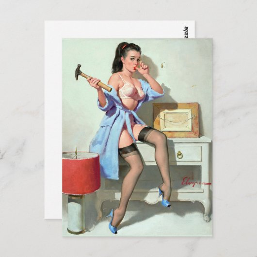 Button nach oben postkarte (Vorne/Hinten)