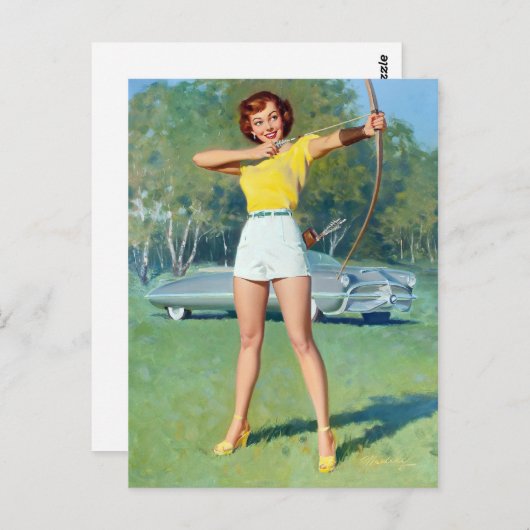 Button nach oben postkarte (Vorne/Hinten)