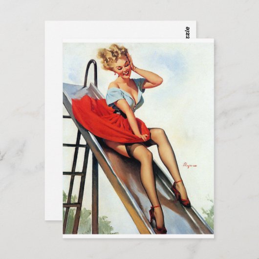 Button nach oben postkarte (Vorne/Hinten)