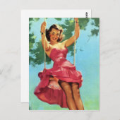 Button nach oben schwingen postkarte (Vorne/Hinten)