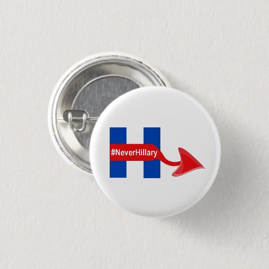 Button Never Hillary (Vorne & Hinten)