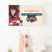 Button-oben Mädchen, Felsen-ein-Billy Party Fahne Banner (Insitu)