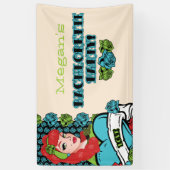 Button-oben Mädchen, Felsen-ein-Billy Party Fahne Banner (Vertikal)
