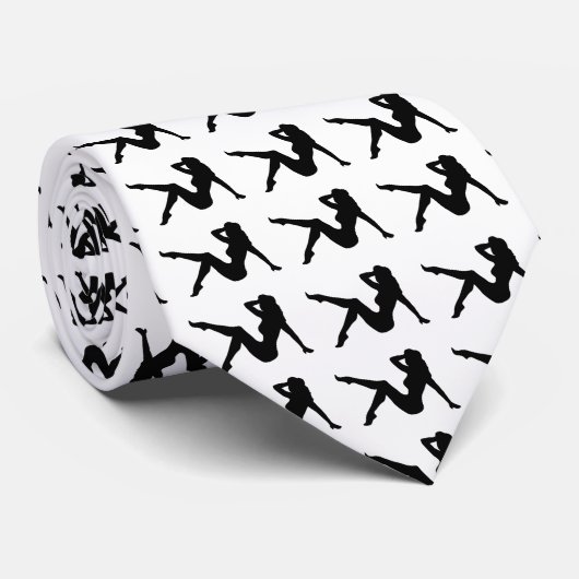 "Button-Oben Mädchen-Silhouette-" Krawatte (Gerollt)