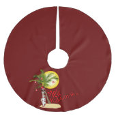 Button-oben Mele Kalikimaka Weihnachtsbaum-Rock Polyester Weihnachtsbaumdecke (Vorderseite)