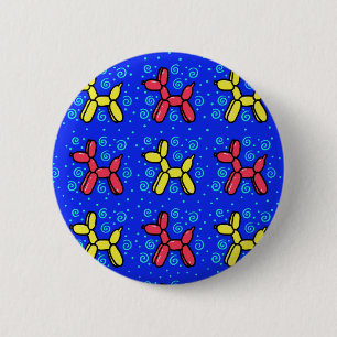 Button-On-Taste für Ballonhunde in Blau, Rot, Gelb Button