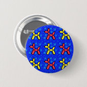 Button-On-Taste für Ballonhunde in Blau, Rot, Gelb Button (Vorne & Hinten)