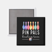 Button Pals Bowling Ball Funny Womens Matching Bow Magnet (Vorderseite/Rückseite)