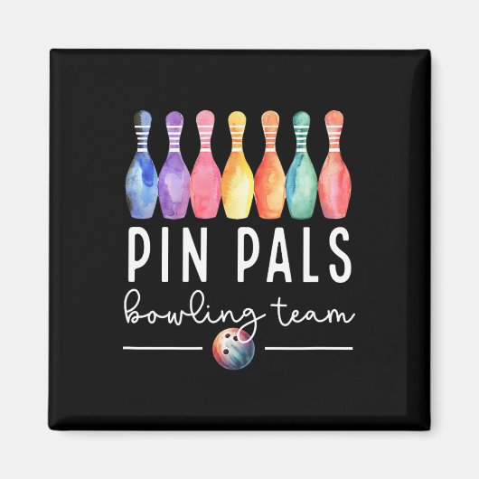 Button Pals Bowling Ball Funny Womens Matching Bow Magnet (Vorne)