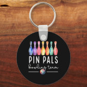Button Pals Bowling Ball Funny Womens Matching Bow Schlüsselanhänger (Vorderseite)