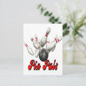 Button Pals Bowling Postkarte (Stehend Vorderseite)