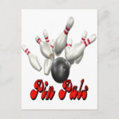 Button Pals Bowling Postkarte (Vorderseite)
