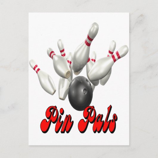 Button Pals Bowling Postkarte (Vorderseite)