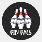 Button Pals Bowling Runder Aufkleber (Vorderseite)