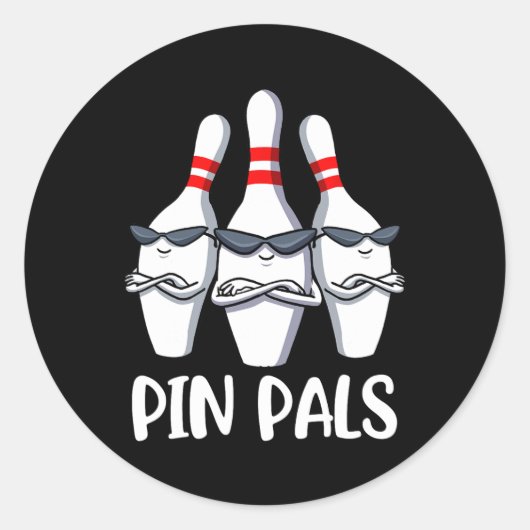 Button Pals Bowling Runder Aufkleber (Vorderseite)