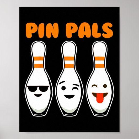 Button Pals Niedlich Funny Bowling Poster (Vorne)