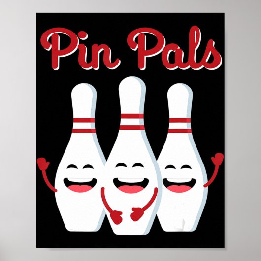 Button Pals Niedlicher Bowling für Männer Frauen u Poster (Vorne)