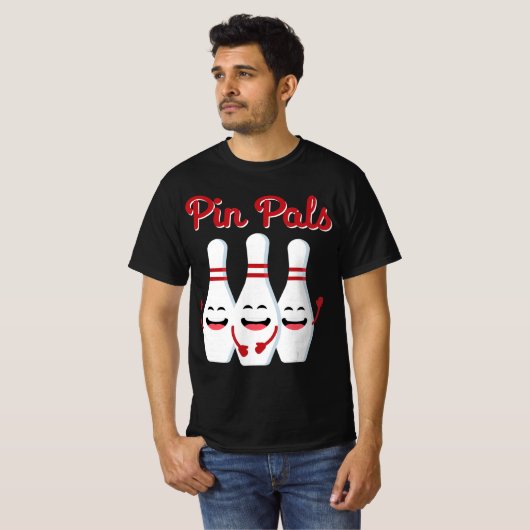 Button Pals Niedlicher Bowling für Männer Frauen u T-Shirt (Vorne ganz)