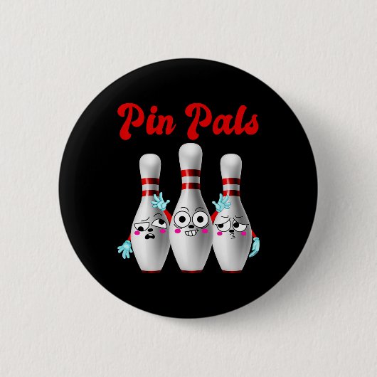 Button Pals Niedliches Bowling Shirt für Männer Fr (Vorderseite)