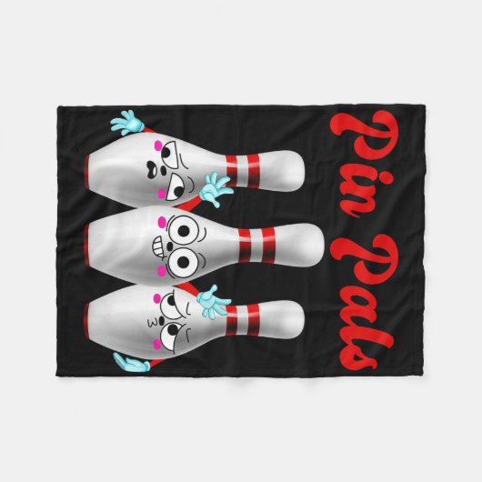 Button Pals Niedliches Bowling Shirt für Männer Fr Fleecedecke (Vorderseite (Horizontal))