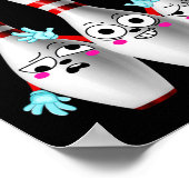 Button Pals Niedliches Bowling Shirt für Männer Fr Poster (Ecke)