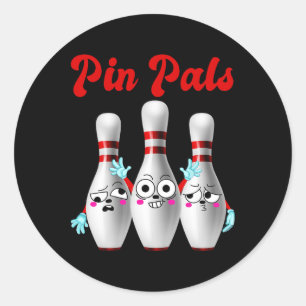 Button Pals Niedliches Bowling Shirt für Männer Fr Runder Aufkleber