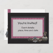 Button-Party Einladung (Vorne/Hinten)