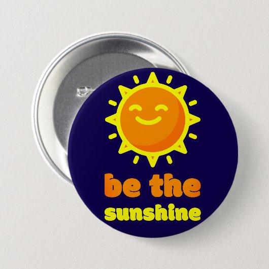 Button Pin Sei Der Sonnenschein Navy Blau Sonnenab (Vorne & Hinten)