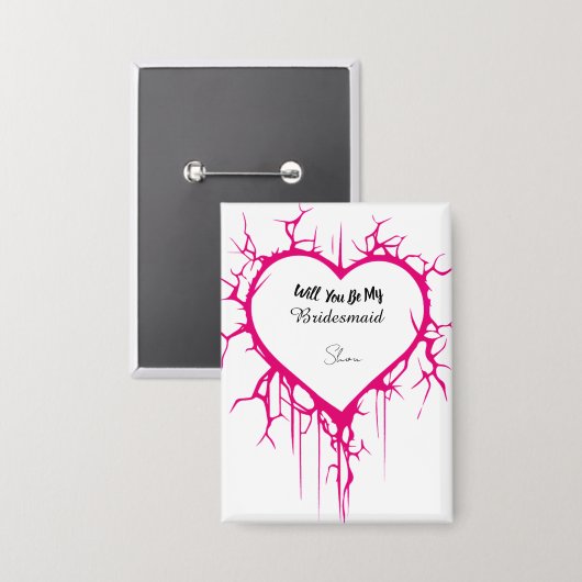 Button Pink Heart (Vorderseite/Rückseite)