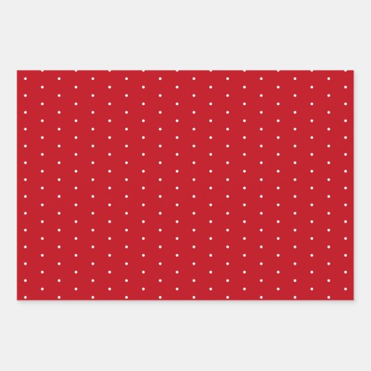 Button Polka Dots rot, weiß und schwarz Geschenkpapier Set (Vorderseite)