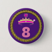 Button - Prinzessin 8. Geburtstag Tiara (Vorderseite)