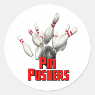 Button Pushers Bowling Runder Aufkleber