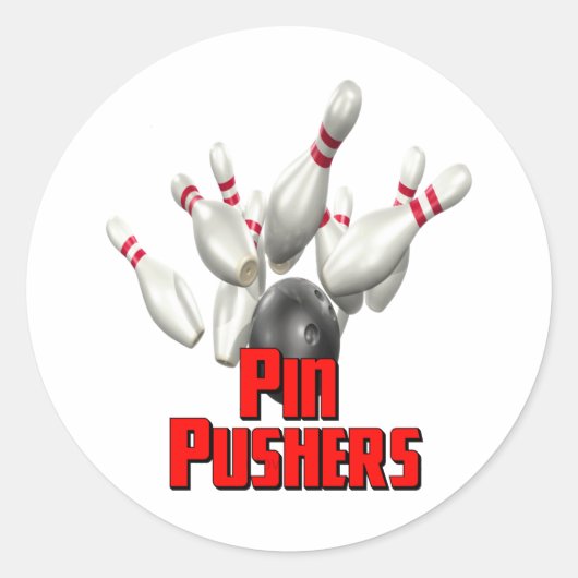 Button Pushers Bowling Runder Aufkleber (Vorderseite)