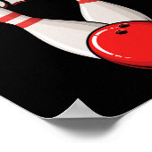 Button Pushs Bowling Buttone Ball Bowling Player Poster (Ecke)