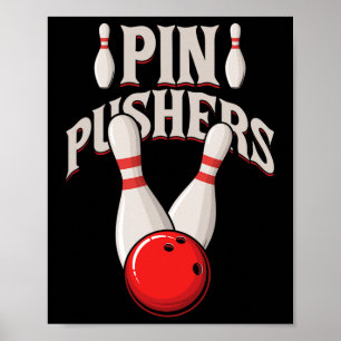 Button Pushs Bowling Buttone Ball Bowling Player Poster
