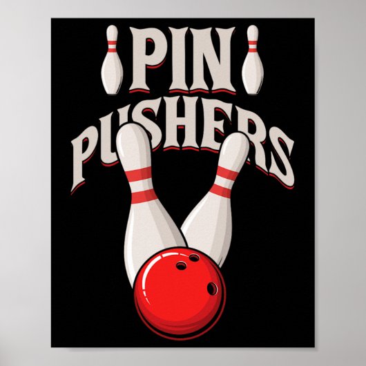 Button Pushs Bowling Buttone Ball Bowling Player Poster (Vorne)