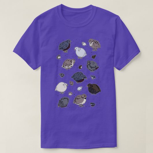 Button Quail Muster T-Shirt (Design vorne)