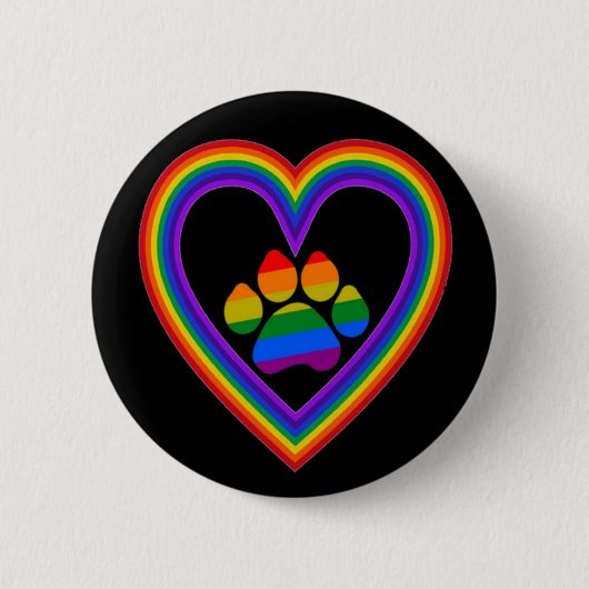 Button Rainbow Heart & Rainbow Paw (Vorderseite)
