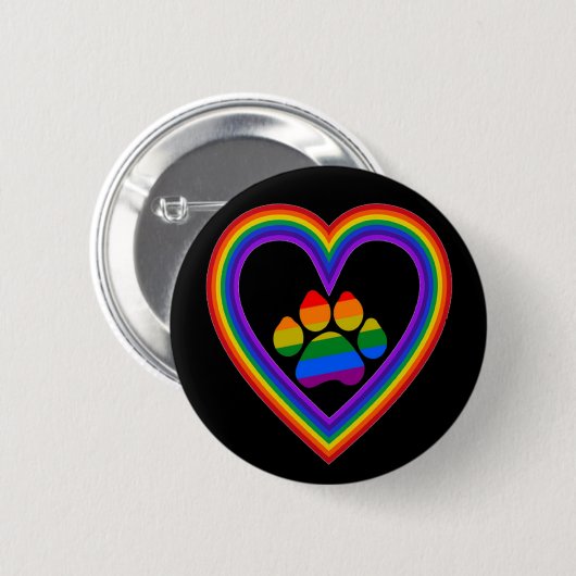 Button Rainbow Heart & Rainbow Paw (Vorne & Hinten)